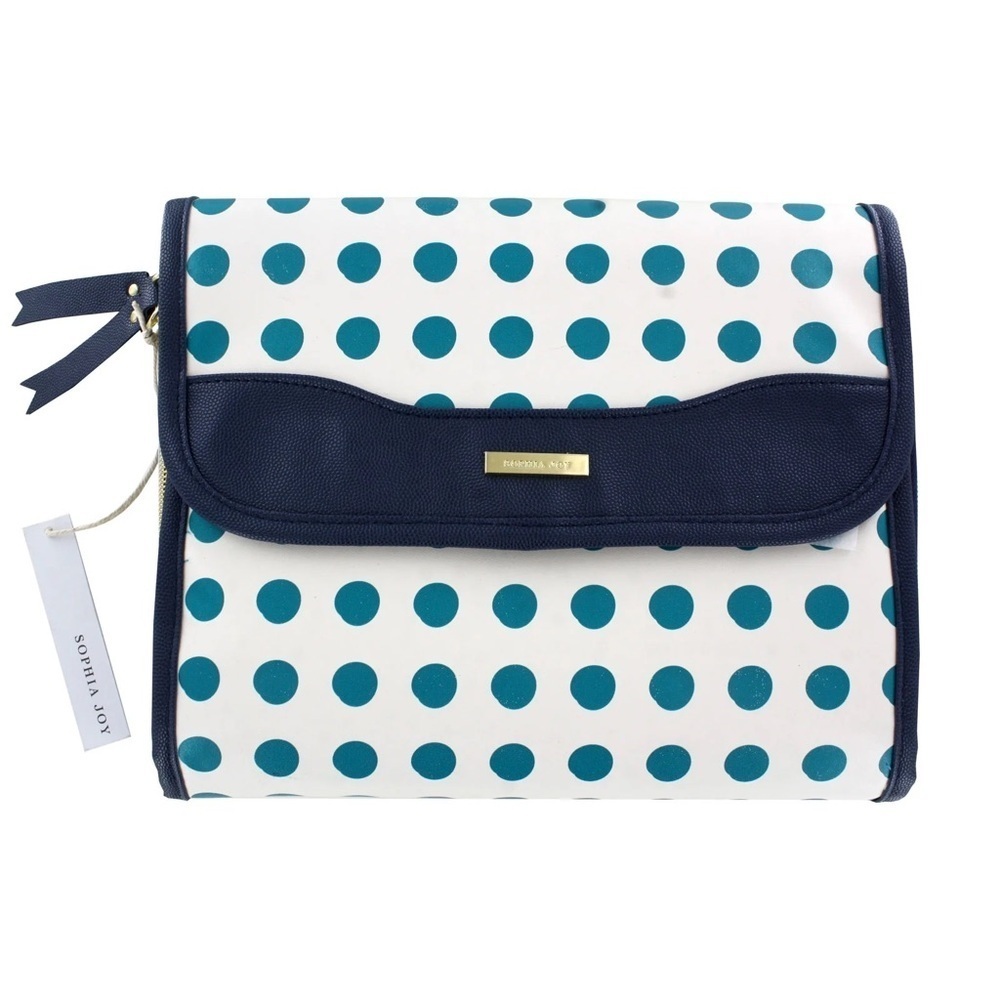 Sophia Joy Navy Polka Dot Cosmetic Bag